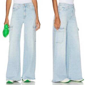 MOTHER The Undercover Cargo Sneak Wide Leg Jeans Sun Kissed Light Wash Size 29